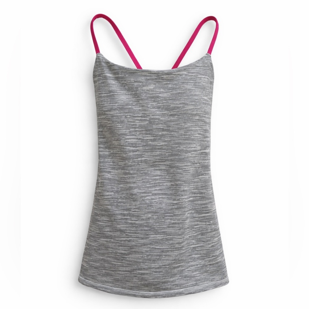 Lululemon Blk|White & Pink Tank w/Built in Shelf Bra ~ Size 4